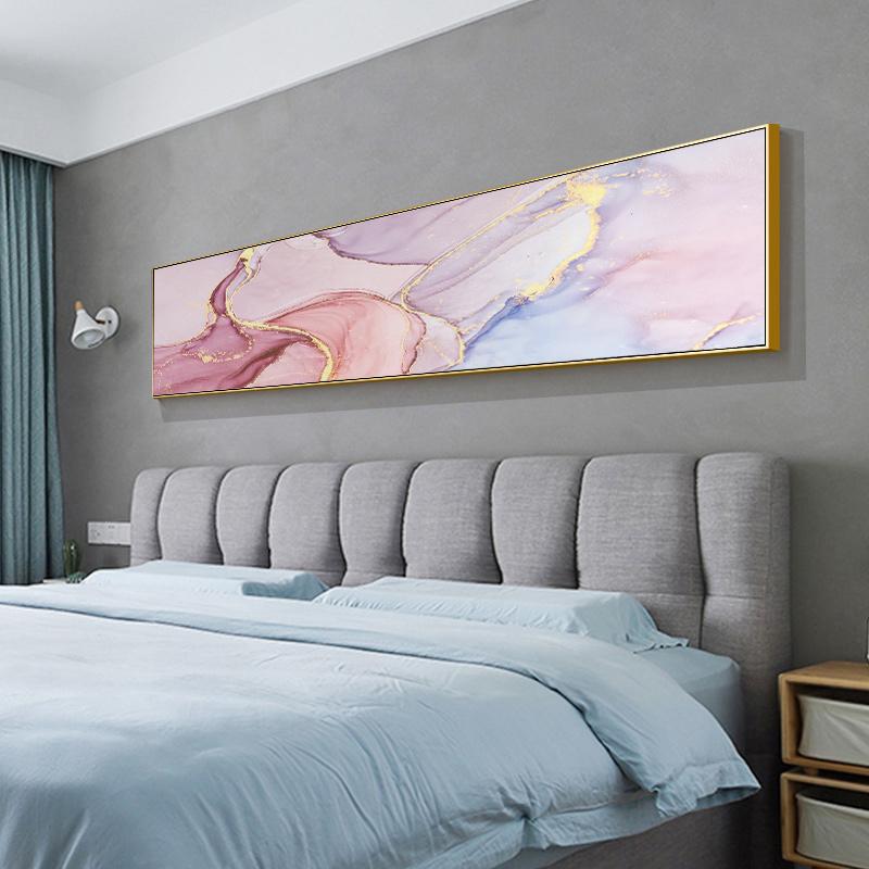 Modern Abstract Long Pink Marble Pattern Poster Bedroom Canvas Paintings Prints Wall Art Pictures for Living Room Home Decor