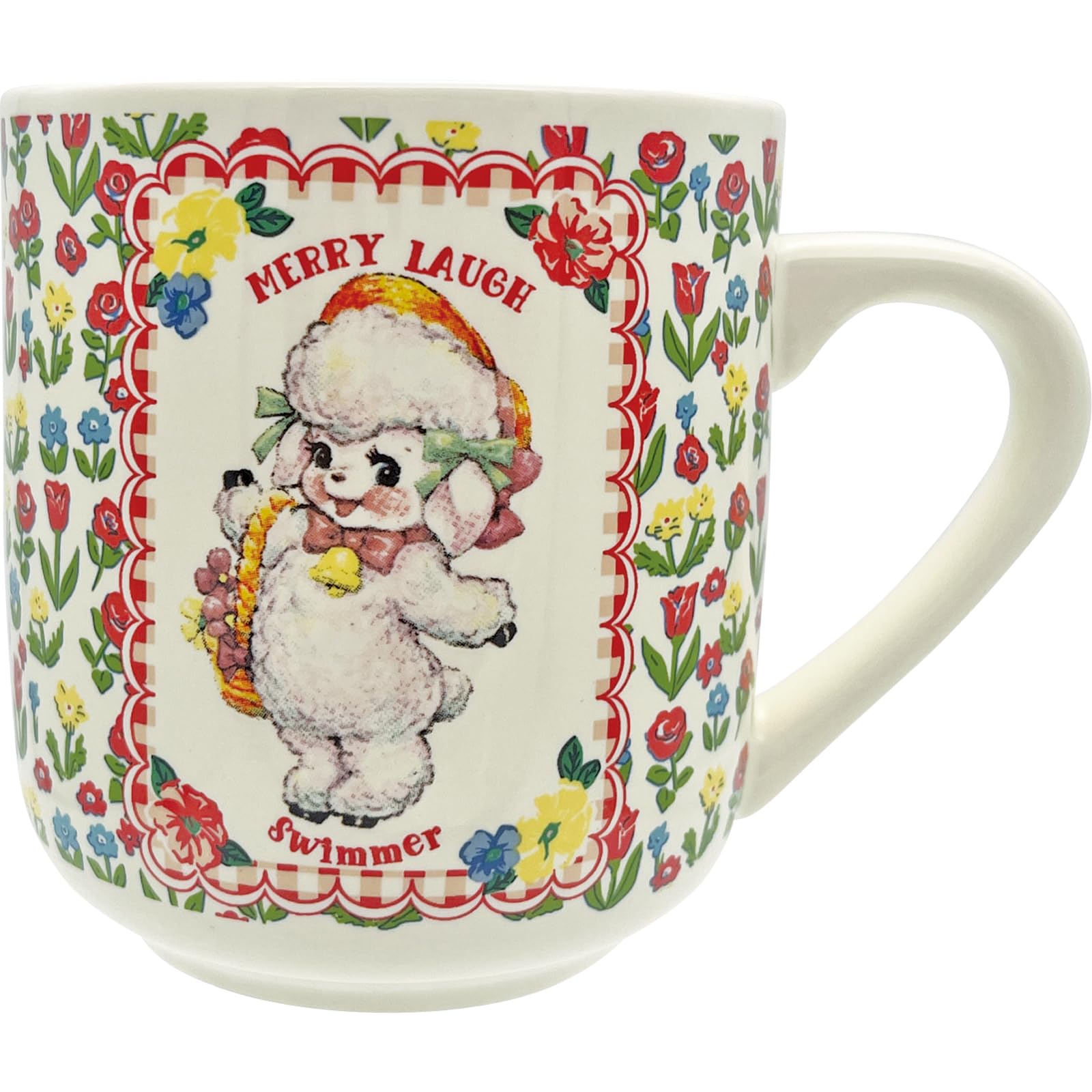 

Raffy Pencil Swimmer 11 x 9 300 Made in Swimmer Mug, All-Over Print, Art, Goods, Tableware, White, Approx. cm, ml, Japan, SAN4904-4 кремовый