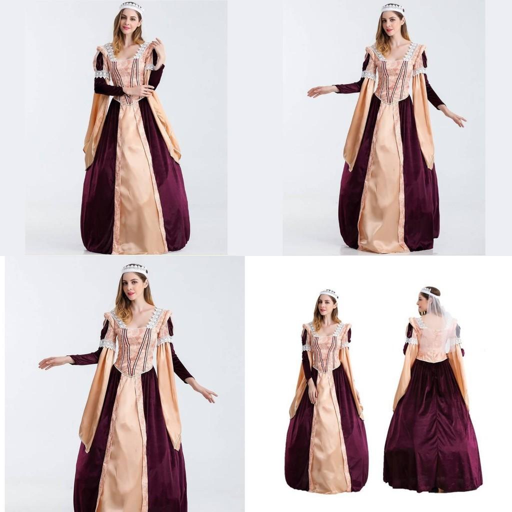 Cosplay Costumes Halloween Retro Vampire Queens Dress For Theme Party Dress Up