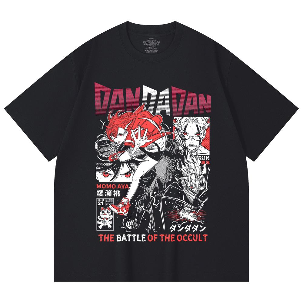 230 Gsm 100% Cotton DanDaDan V4 Occult Battle Print Unisex Heavy Cotton T Shirt