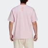Adidas Originals Clover Letter Print Crew Neck Pullover T-Shirt American Retro Unisex Tops Pink HI6014