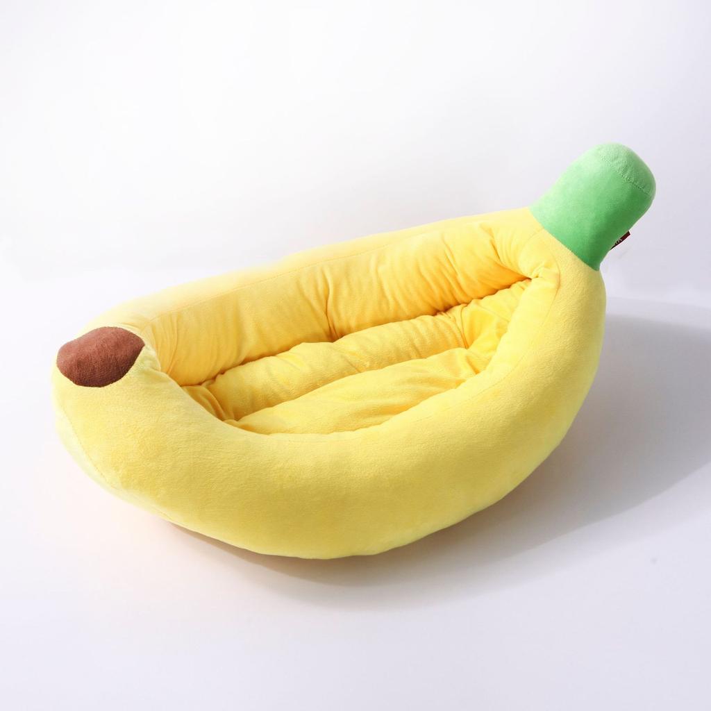 Creative Dog Bed Yellow Banana Soft Detachable and Washable Cute Cats Beds Sofa for Small Dogs Warm Nest Pet Supplies