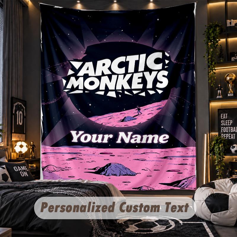 Personalized Wall Tapestry,Arctic Monkeys Custom Printed Name, Fabric Wall Art For Indoor Room Backdrop