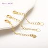 14K Gold Plated Lobster Claw Clasps with Extender Chain Brass Metal Extension Extended Lobster Tail Chains Clasps Connectors