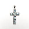 Pendentif Croix Topaze Bleue: Bijoux Religieux en Argent Sterling