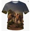 Summer Round Neck Animal & Camouflage Graphic 3D Print Top Fashionable Casual Short Sleeved Men's T-shirts