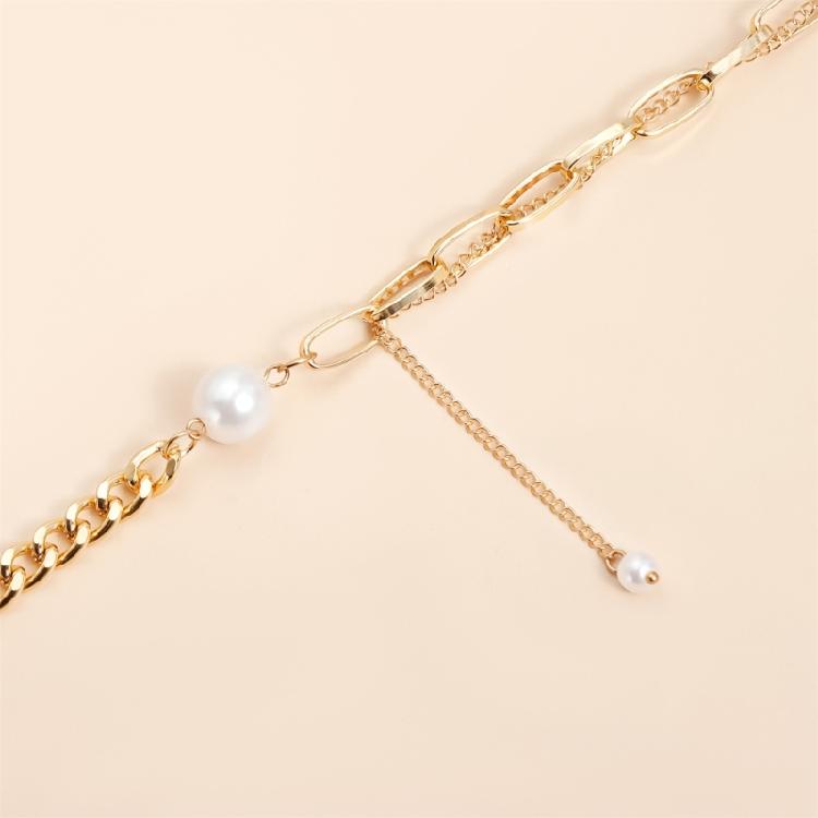 Modern Layer Chain Jewelry Featuring Prominent Heart Designs Adjustable Clasp Alloy Construction Pearls Accent