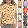 Kids Animal Print Crew Neck Short Sleeve Casual Loose Fit T Shirt Soft Comfortable Fabric Suitable for Everyday Wear