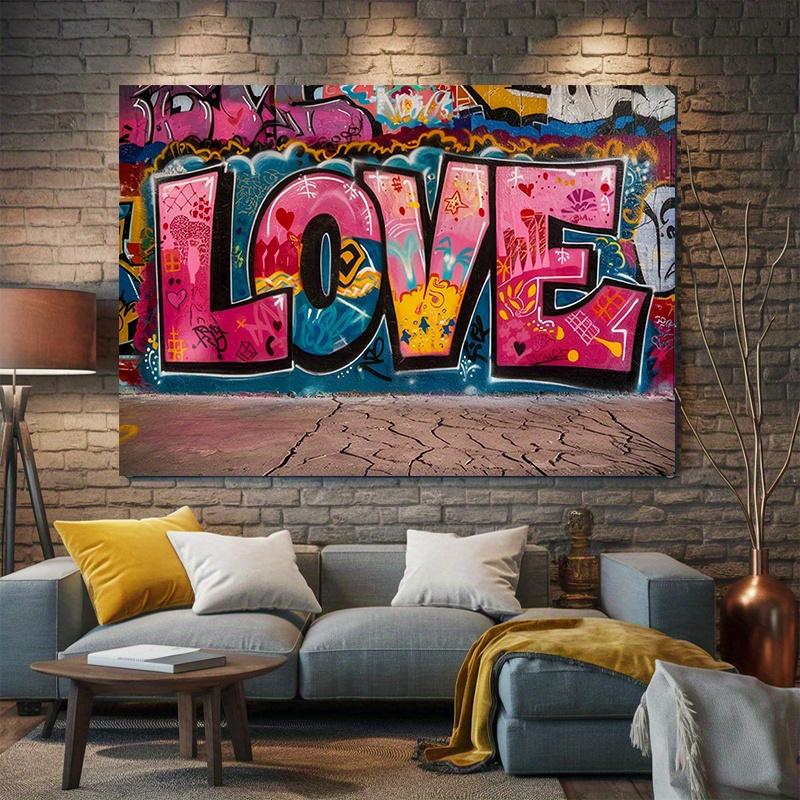 A large-format graffiti love wall art banner 75 grams per square meter polyester 100% polyester