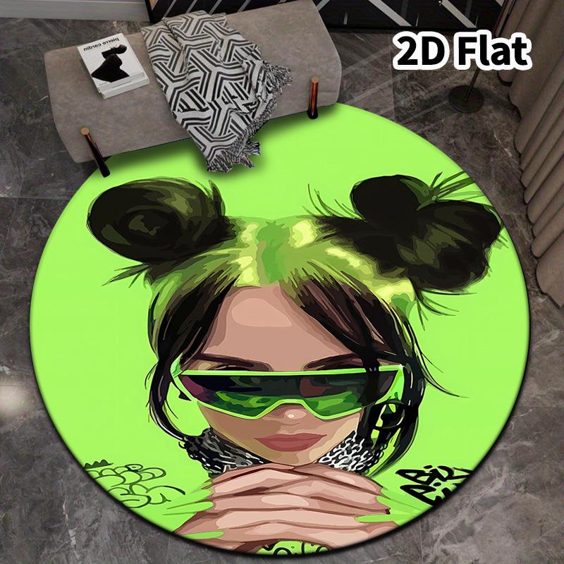 Billie Eilish Round Area Rug Carpet Rug For Living Room Bedroom Sofa Playroom Decor Nonslip Floor Mat