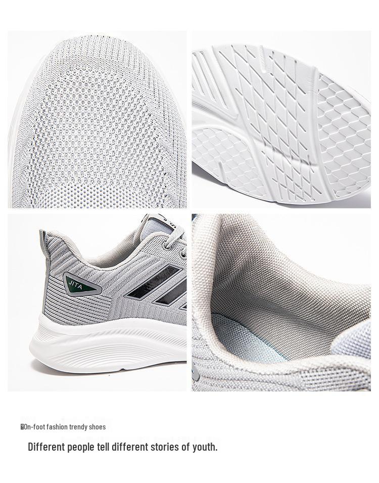 Men's Breathable Lightweight Fly Knit Mesh Casual Sports Shoes (Large Sizes Available)