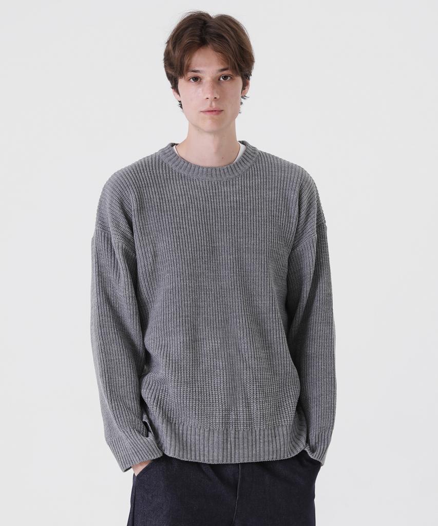 PEPPERSEASONING Crewneck Over-The-Knit Hazzi Sweater Gray