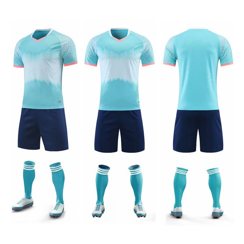 Mens Custom Printed Soccer Jersey Set Short Sleeve Football Uniform Training Match Sportswear