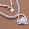 Copper 18-inch Exquisite Heart-Shaped Pendant Necklace for Women, Wedding Gift, Party Jewelry Accessories