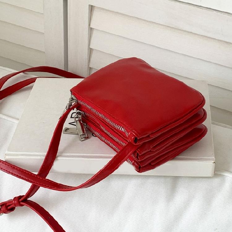 Casual PU Leather Crossbody Bag for Women Girls Phone Bag Small Shoulder Purse