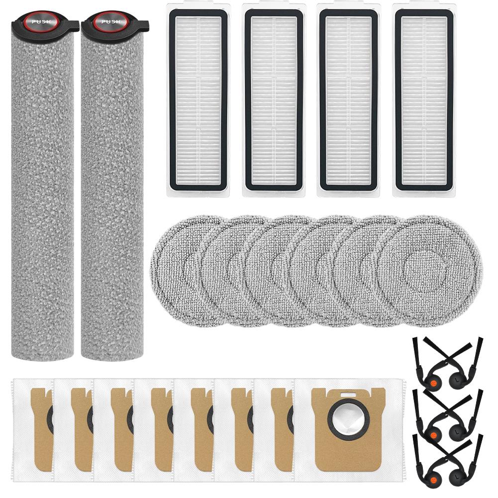 Main Side Brush Mop Cloth Kit For Mijia Robot Vacuum 6 Max / PV11CN Main Side Brush Mop Cloth Vacuum Cleaner Accessories