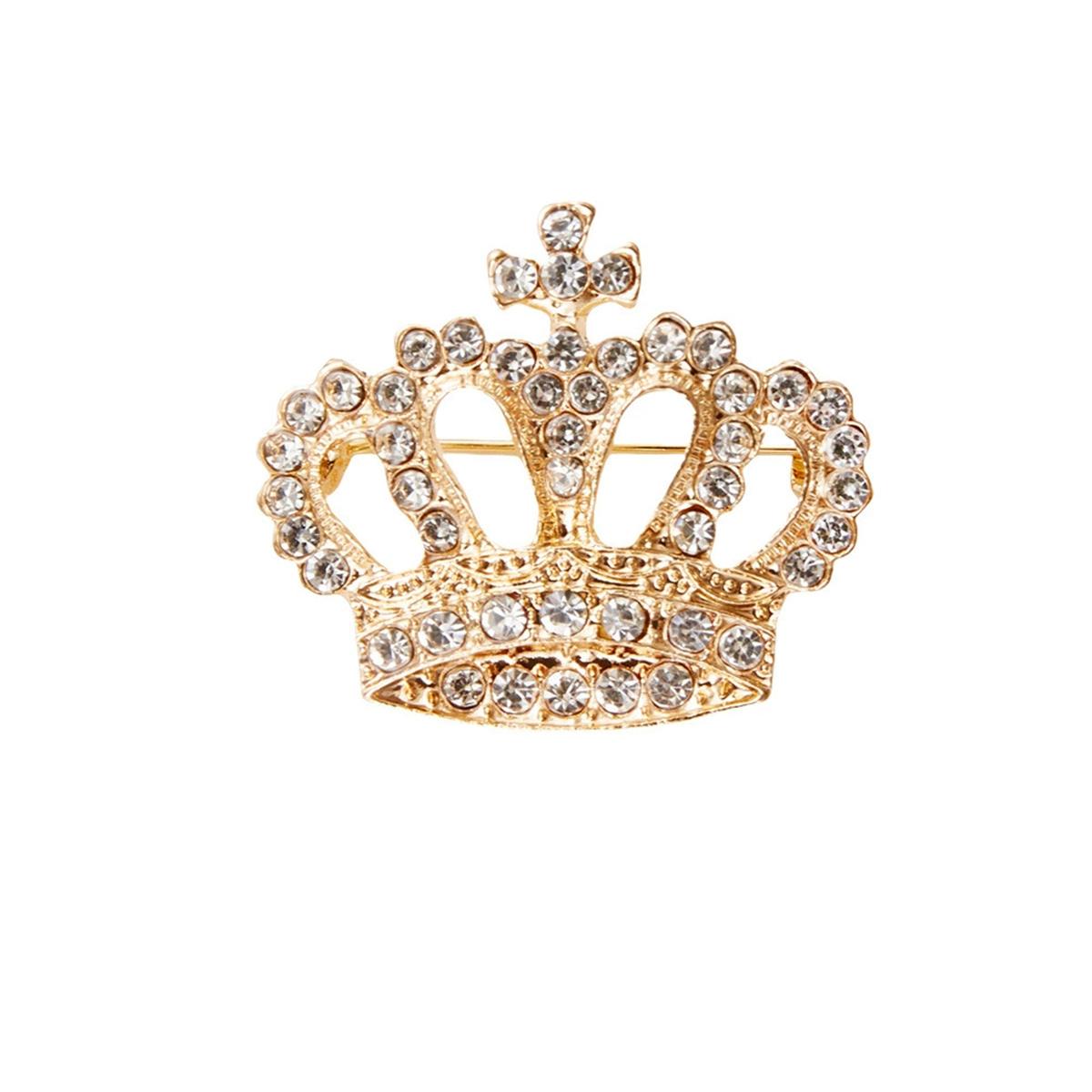 1Pc Charm Retro Crown Brooch Romantic Sweet Pin Creative Personalized Jewelry Accessories Party Festival Birthday Gift Souvenir золотистый