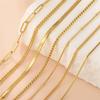 Skyrim Stainless Steel Gold Color Chain Necklace Women Minimalist Cuban Paperclip Twisted Snake Chain Fashion Jewelry Wholesale