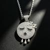 European and American Hip-hop Style Dozing Expression Pendant with Copper Inlaid Zircon Craftsmanship, A Small Elf Demon Men's Necklace