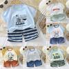 Sommer Cartoon Hoodie und Shorts Set für Kinder aus weicher Baumwolle