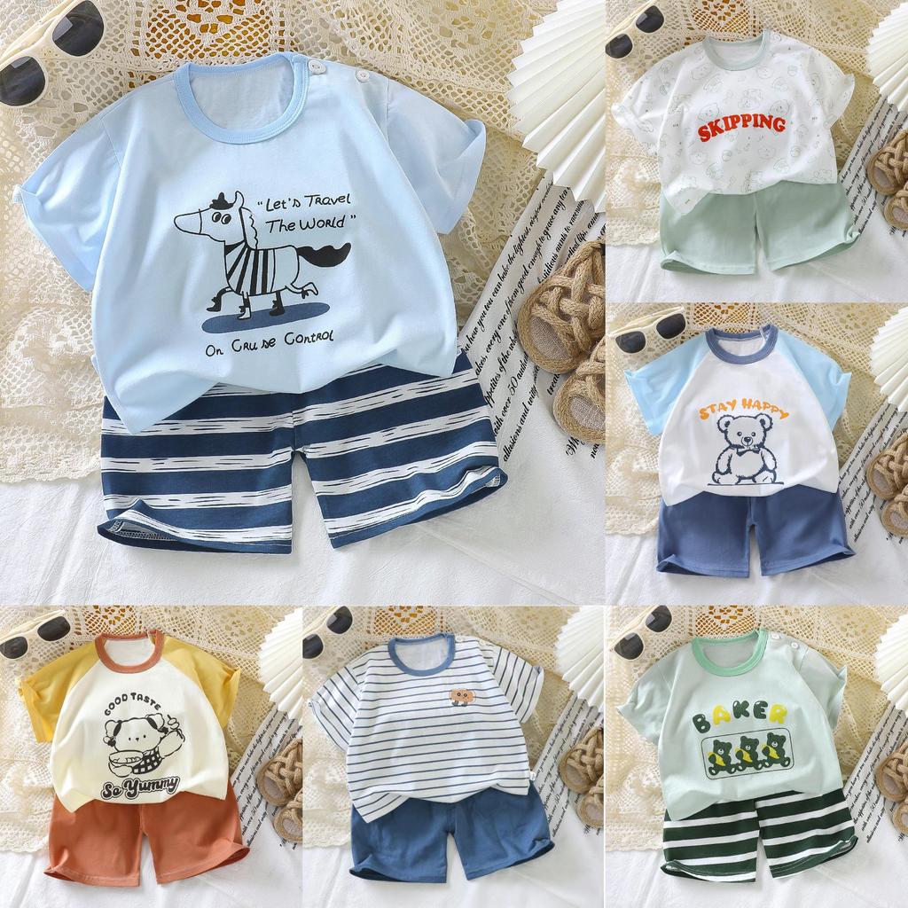 Sommer Cartoon Hoodie und Shorts Set für Kinder aus weicher Baumwolle