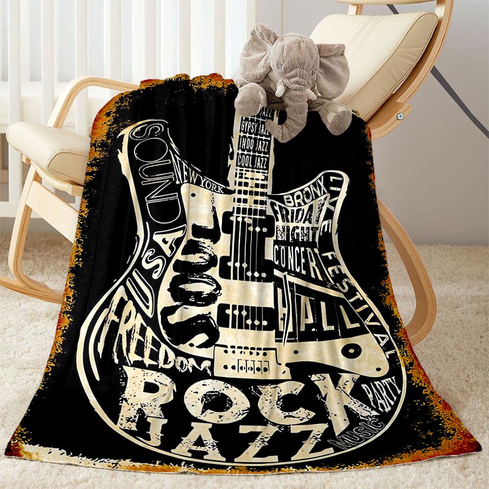 Guitar Blanket Soft Warm Cozy Perfect for Sofa Office Office Chair for All Occasions Modern Unique Gift for Family and Friends Camping