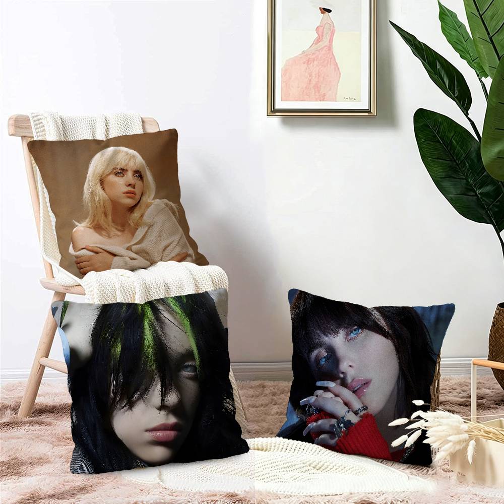 Fashion B-Billie E-Eilish Singer Personalized Pillow Dust Cover Bedroom Kids Party Decoration Pillowcase Birthday Children Gift