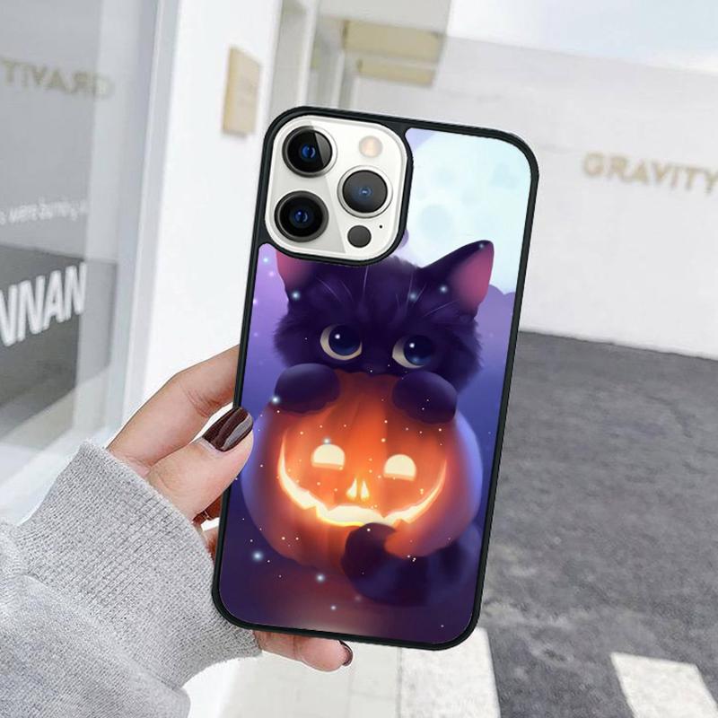 Animal Cartoon Halloween Cat Phone Case For iPhone 17 Air 15 16 Cover  11 13 14 Pro Max 12 Plus Max Fundas