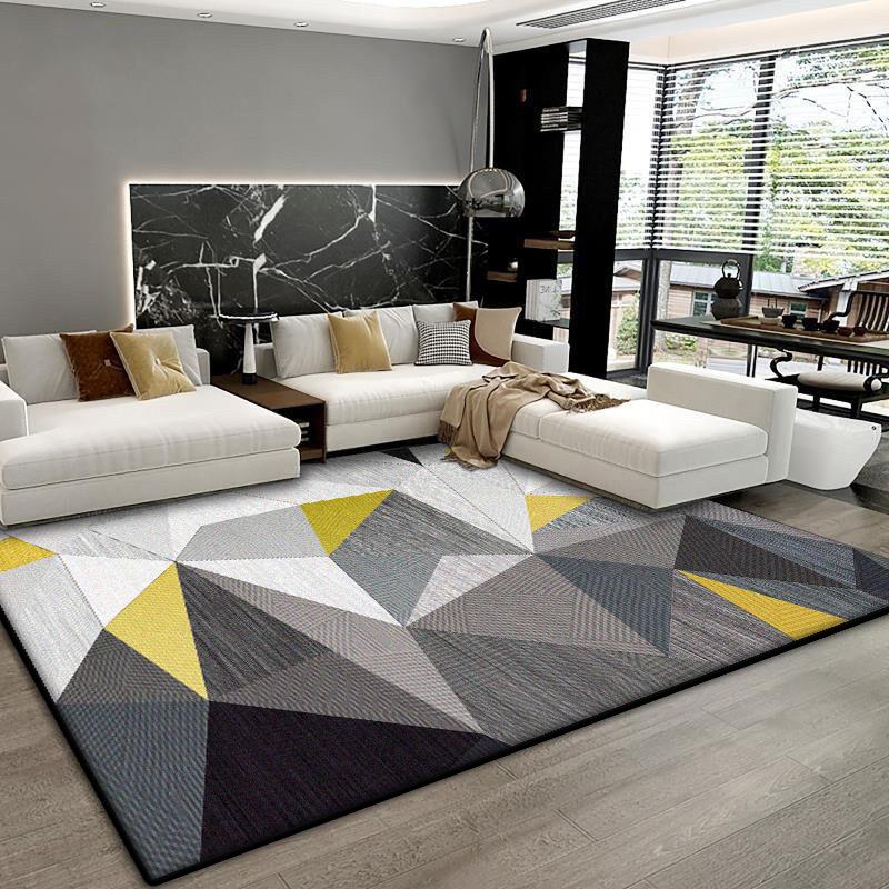 Nordic Geometric Marble Living Room Carpet 140x200cm Large Home Super Absorbent Bedroom Hallway Entrance Floor Mats Non-slip