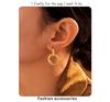 Qiong Yao Hypoallergenic Double Ring Threaded Stainless Steel Earrings with PVD Coating