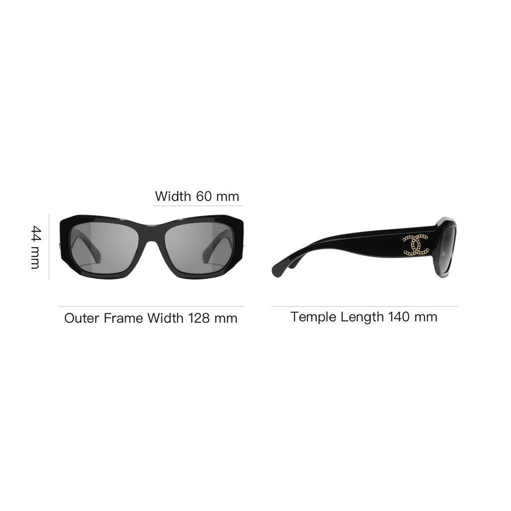 Chanel Logo Acetate Square Sunglasses Unisex sunglasses Black CH5554-C622/T8
