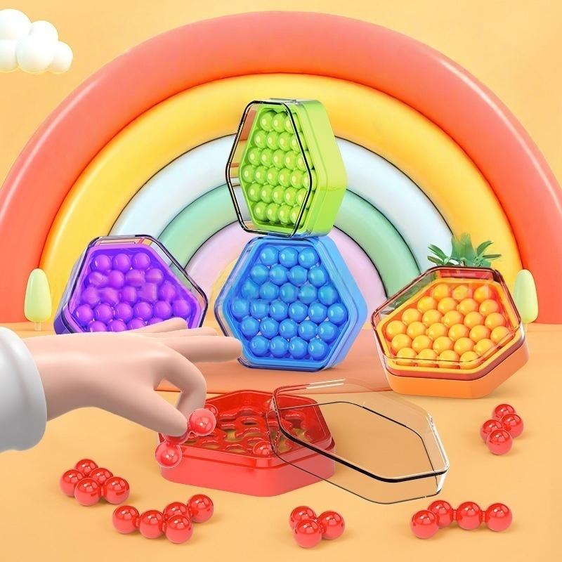 Smart Pinball Mini Pocket Magic Beads Game for Children 8-12 Years Old Double Match Puzzle Table Play Intelligence Development
