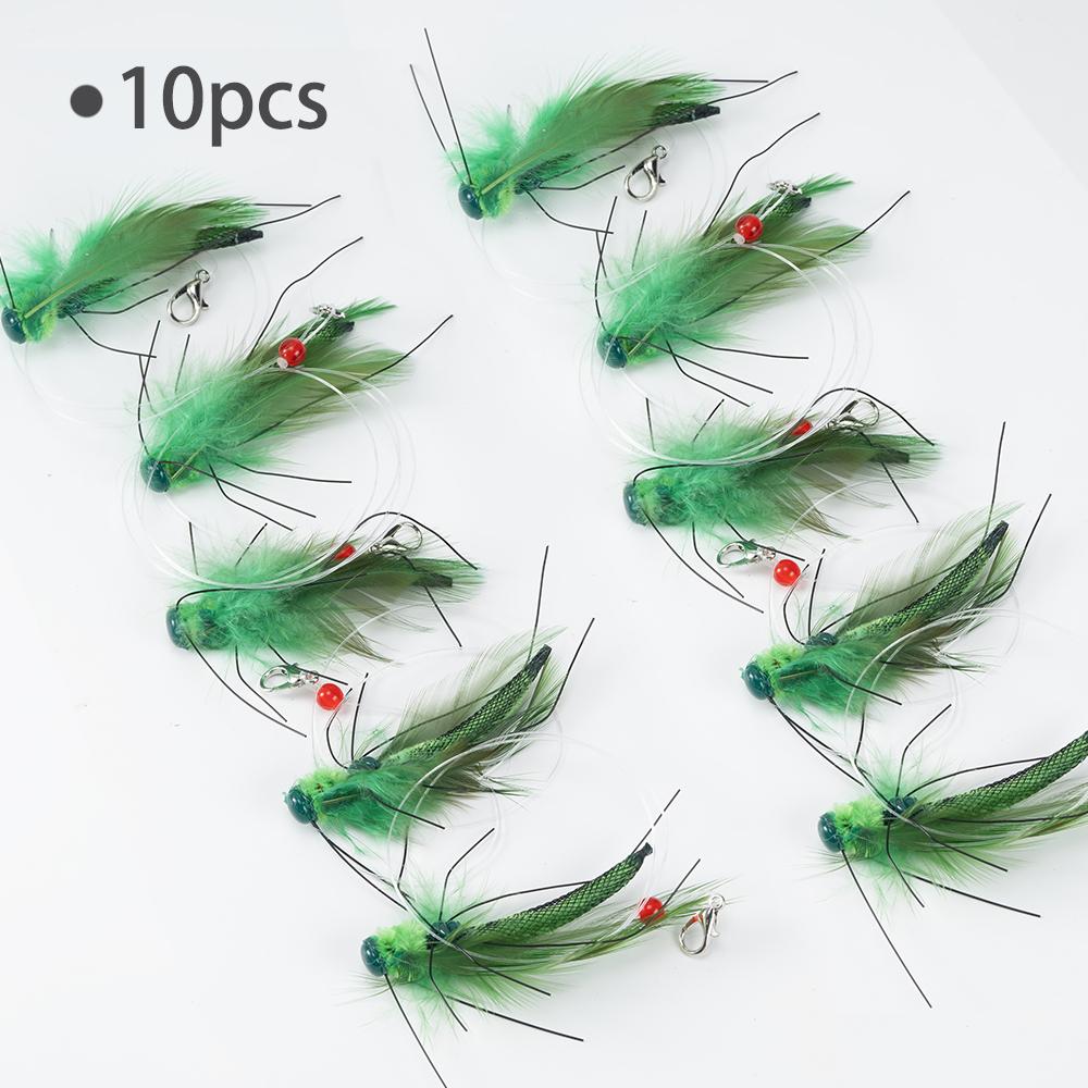 Artificial Insect Grasshopper Cat Teasing Stick Replacement Head Toy Green Pet Toys