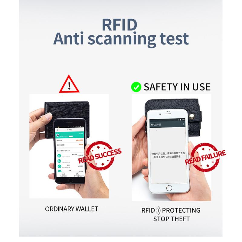 Fashion Lady RFID Antykradzieżowy Szczotka Etui na Karty Kredytowe Portfel Kreatywny Rysuj Klamrę Etui Mini Prostota Etui na Karty Kieszonkowe Damskie Przenośne Cienkie Etui na Karty