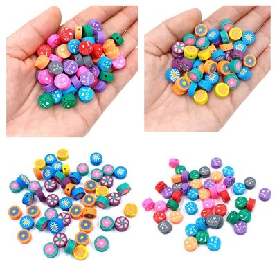 Perline Rotonde Sciolte Ceramica Morbida per Bracciale Collana 10 Pz Fiori/Lettere Moda Bifacciali Creazione DIY Materiali Accessori per Gioielli