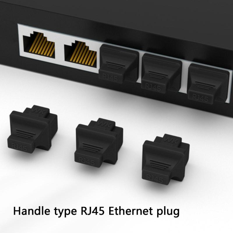 10Pcs RJ45 Port Protectors Dust Dirt Blanking Patching Panel Routers Networking Protectors Cover for Ethernet Routers