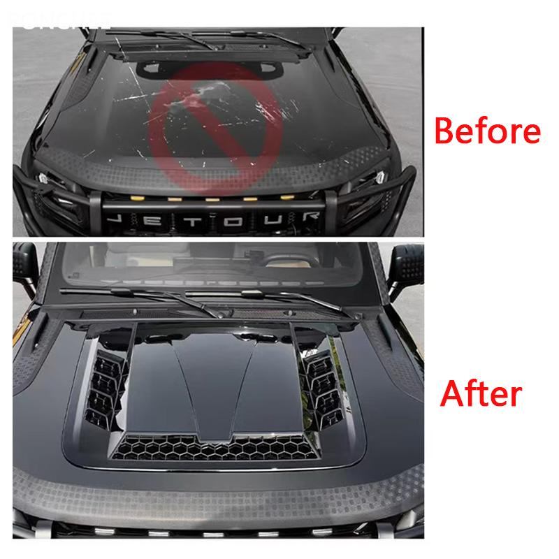 For JETOUR T2 Shanhai T2 2024-2026 Mecha Cover Engine Hood Front Cover Protection Automobile Modification Supplies Off-road