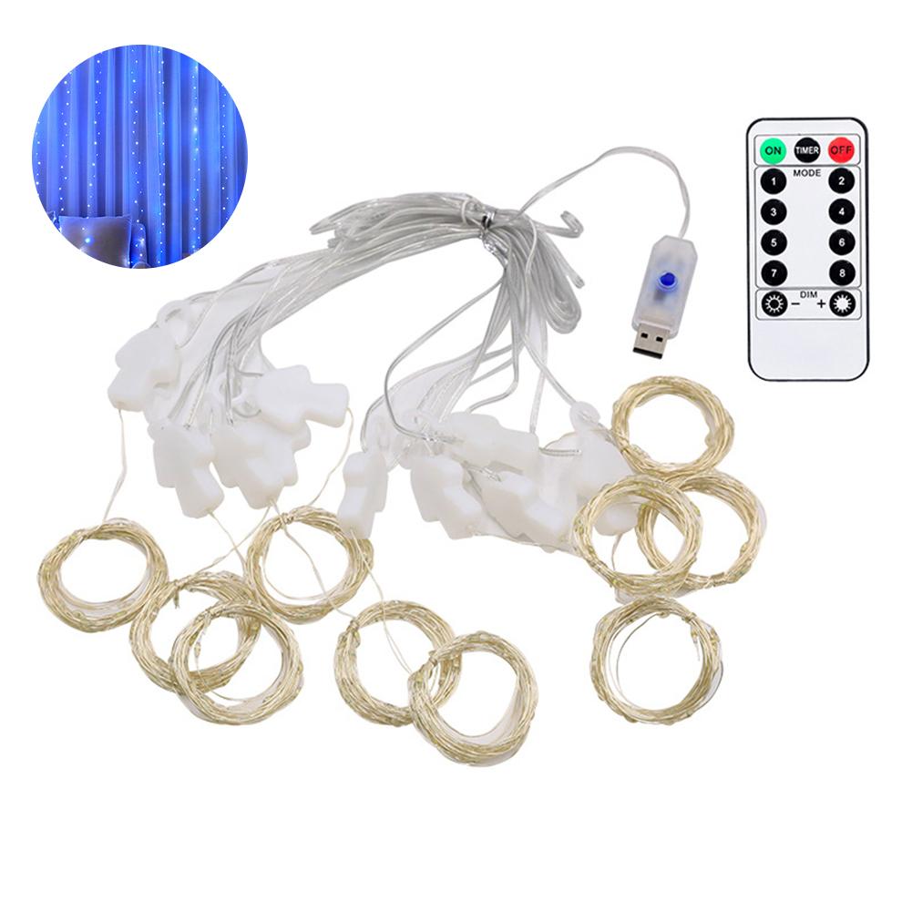 1set USB Christmas Window Curtain Lights, 300 LED Curtain Fairy String Lights , with Hook for Home Indoor Wall Christmas Decor