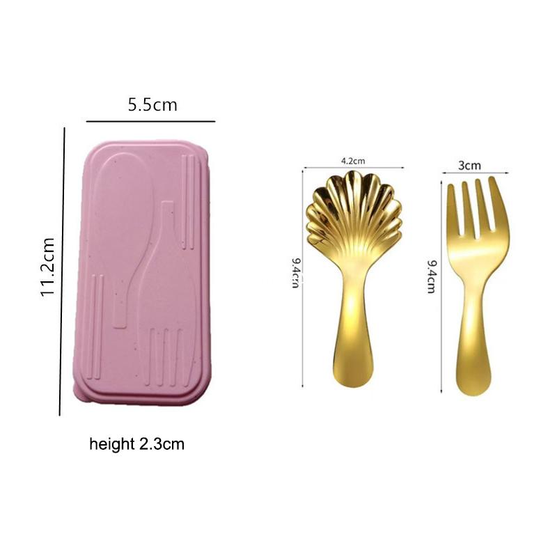 Stainless Steel Mini Portable Spoon Fork Tableware Outdoor Camping Cutlery Set For Lunch Hiking Camp Cooking Supplies