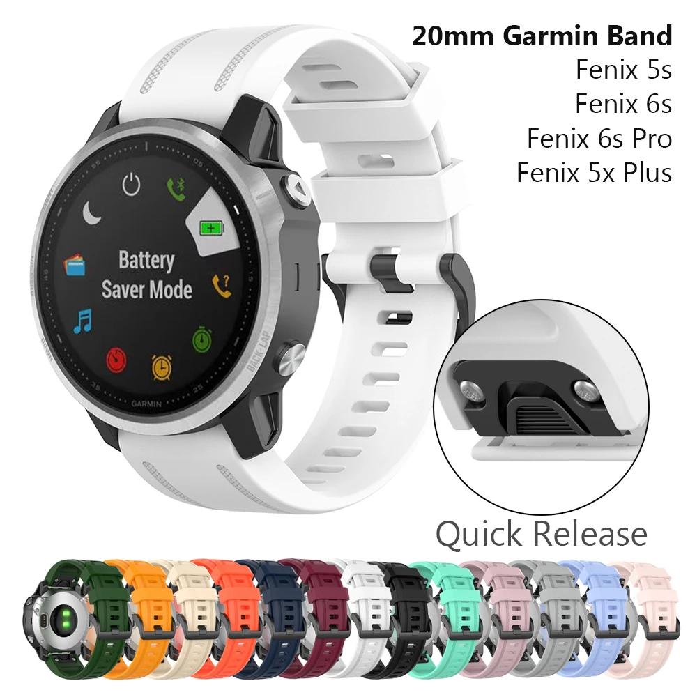 Fenix 7S /Fenix 5S Plus Uhrenarmband 20mm instinct 2S Quick Fit Silikon-Uhrenarmband-Riemen für Garmin Fenix 6S Pro Armbänder Rosa