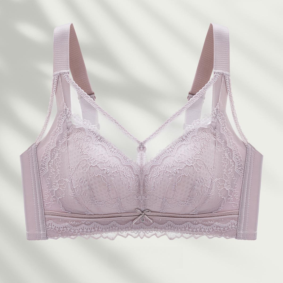 

Тонкий собирающий бюстгальтер женский против провисания бюстгальтер большого размера без стального кольца коллекционный аксессуар бюстгальтер 42/95C фиолетовый