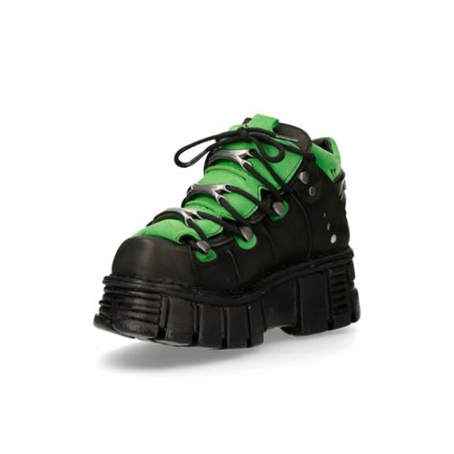 Punk Sneakers for Men Thick Sole Metal Decor Lace-Up Casual Shoes Women Gothic Punk Shoes Thick Sole Flat Trainer Unisex 44 45