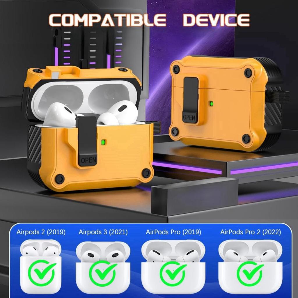 AirPods Pro 3 Flip Cover Case: Auto Buckle Protective Cover for Apple 4th Gen Pro2 Earphones.