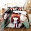 Anime Steins Gate Bedding Set Single Twin Full Queen King Size Bed Set Aldult Kid Bedroom 3D Anime Bed Sheet Set