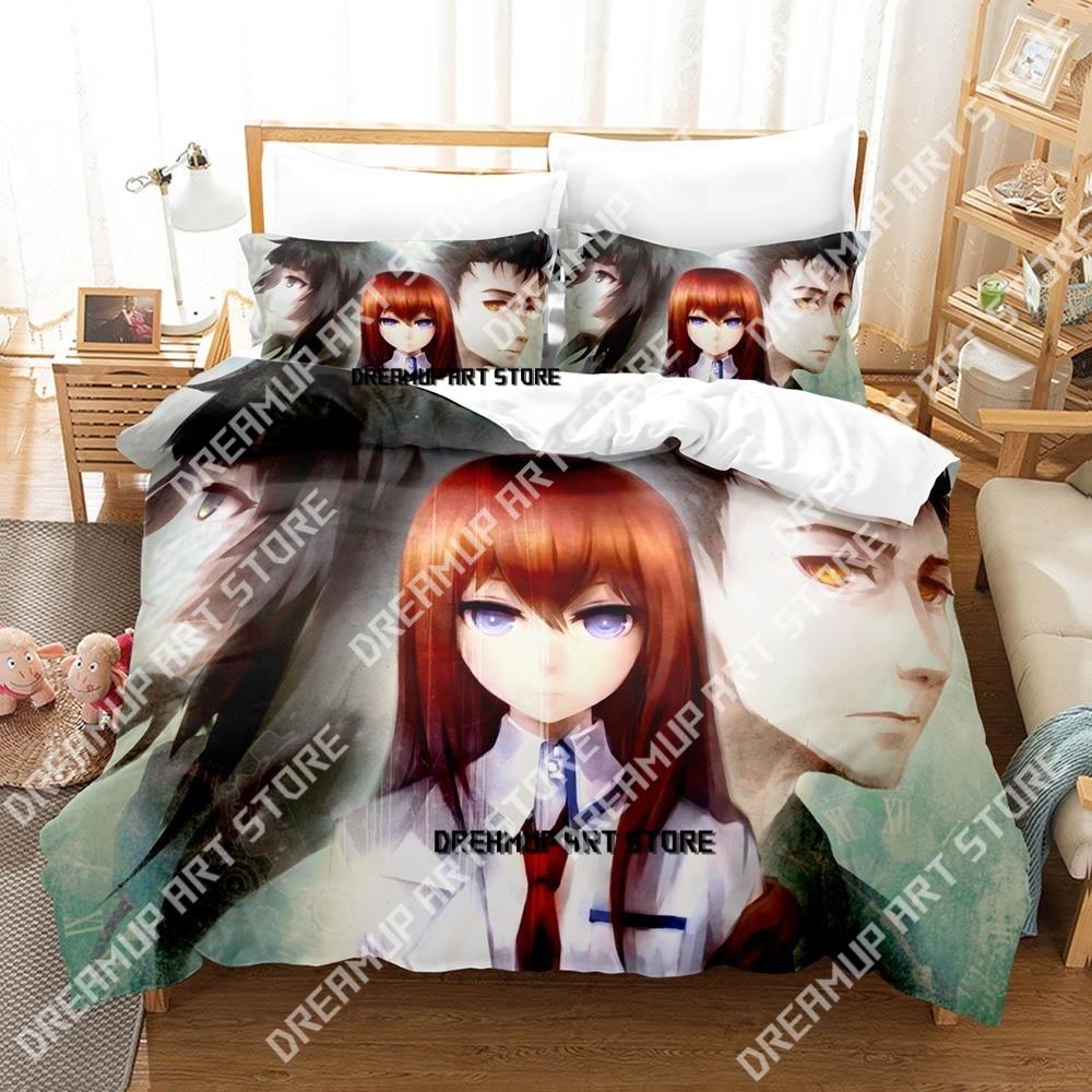 Anime Steins Gate Bedding Set Single Twin Full Queen King Size Bed Set Aldult Kid Bedroom 3D Anime Bed Sheet Set