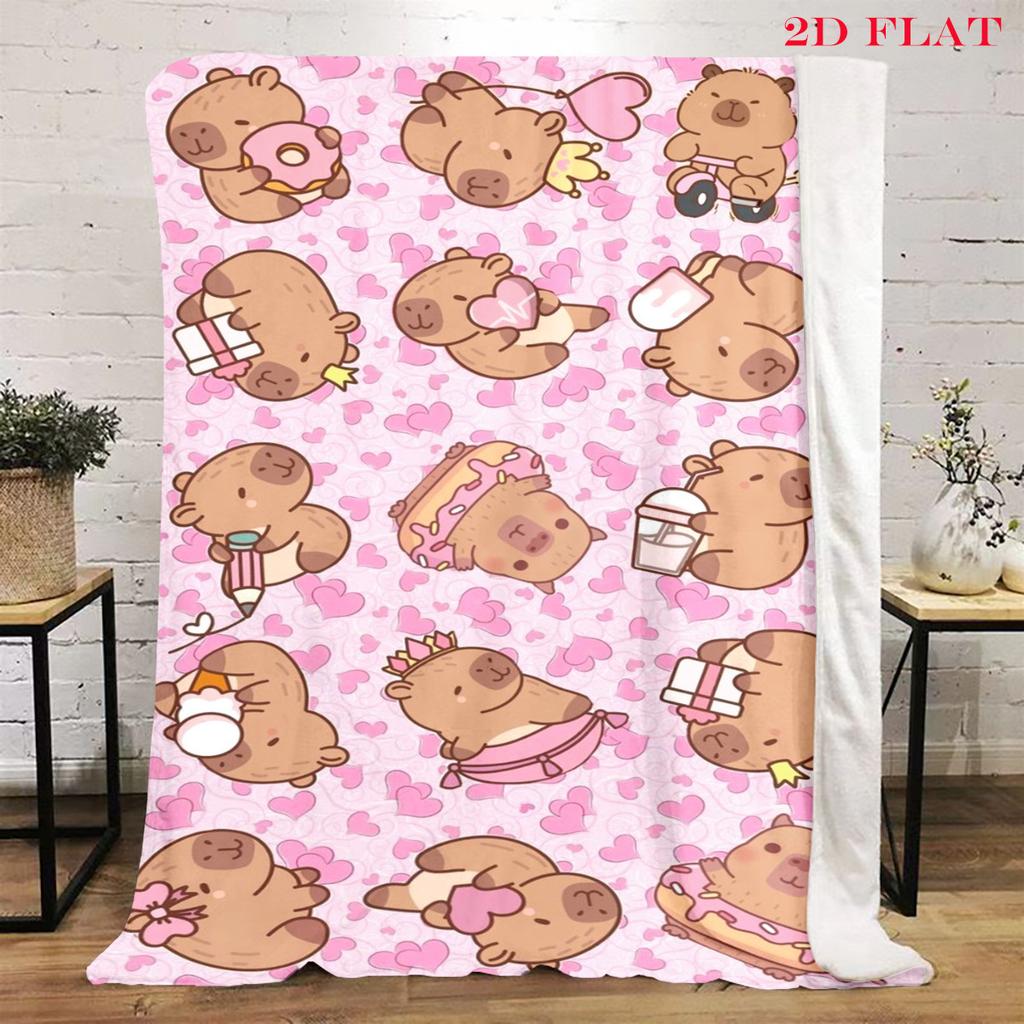 Capybara Companions Blanket Suitable for All Seasons Soft and Comfortable Digital Printing Sheet Nap Blanket