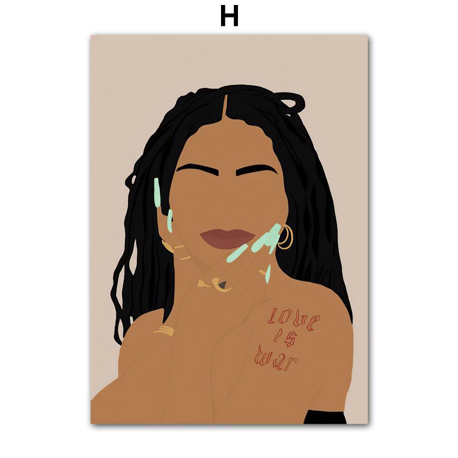 Glasses Flower Fashion Pop Black Girl Wall Art Canvas Painting Posters And Prints Wall Pictures For Living Room Home Decoration