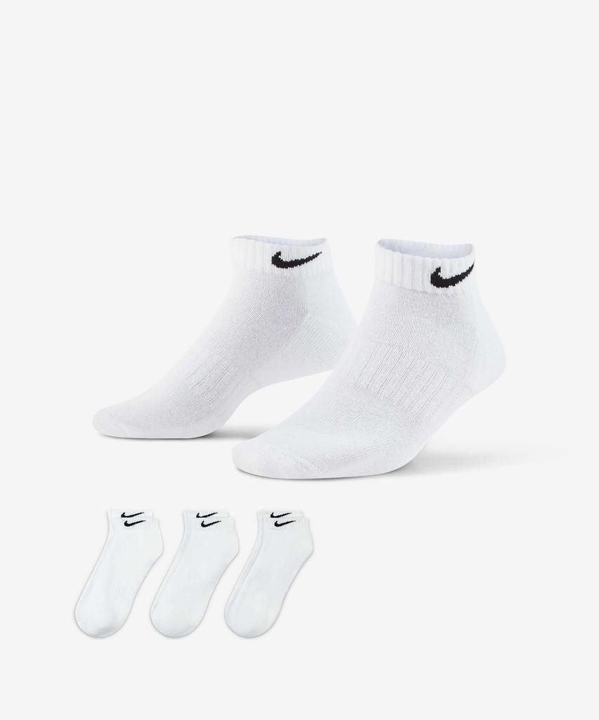 NIKE Everyday Cushioned Training Low Socks (3 Pairs) - White:Black / Sx7670-100