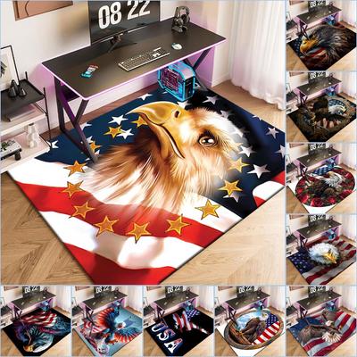 1pc American Bald Eagle Poster Carpet Rug for Living Room Bedroom Home Sofa Decoration,Kids Play Non-slip Floor Mat