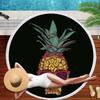 Tropical Fruit Pineapple Beach Towel Microfiber Floral Bath Shower Towels Round Beach Blanket Summer Swimming Shawl Yoga Mat